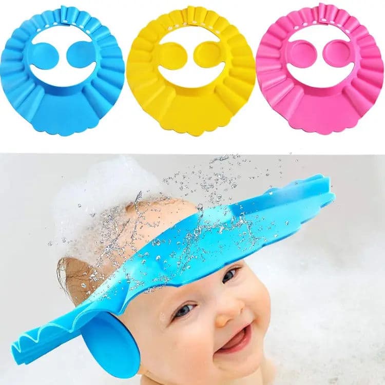 Baby Shower Cap With Stopper | Silicon Baby Shower Cap | Soft & Safe Material  