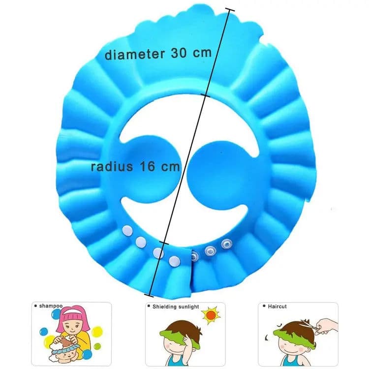 Baby Shower Cap With Stopper | Silicon Baby Shower Cap | Soft & Safe Material   — image 2