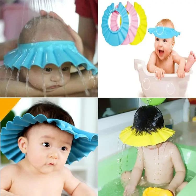 Baby Shower Cap With Stopper | Silicon Baby Shower Cap | Soft & Safe Material   — image 3