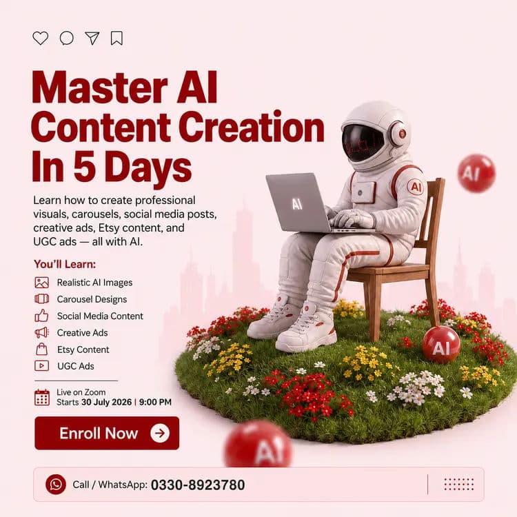 5-Day Live AI Content Creation Course on Zoom