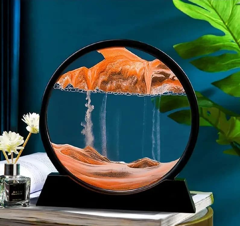 3D Moving Sand Mountain Lamp With Stand - Sandscape Painting - Moving Sand Art - Showpiece - Home Decoration ( Random Color) — image 3