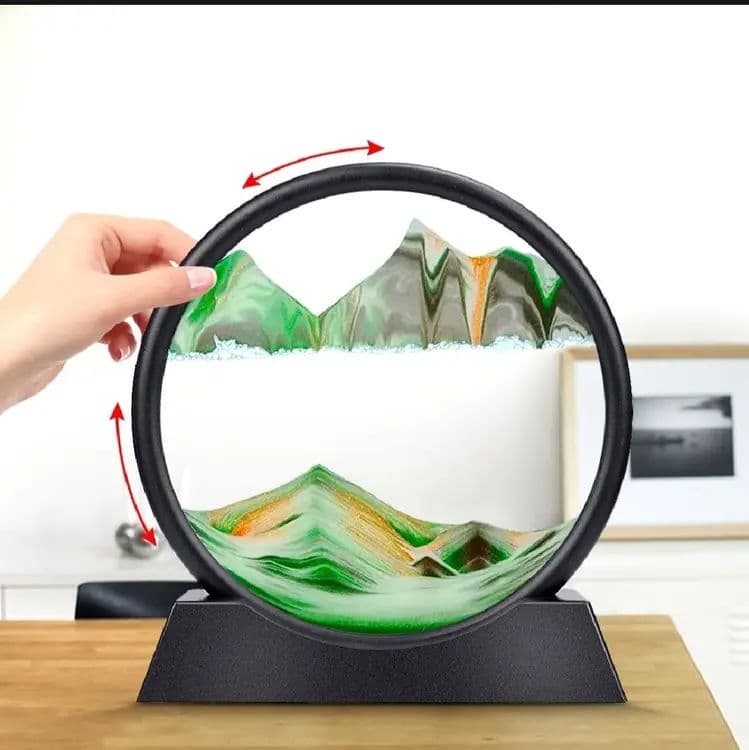 3D Moving Sand Mountain Lamp With Stand - Sandscape Painting - Moving Sand Art - Showpiece - Home Decoration ( Random Color) — image 4