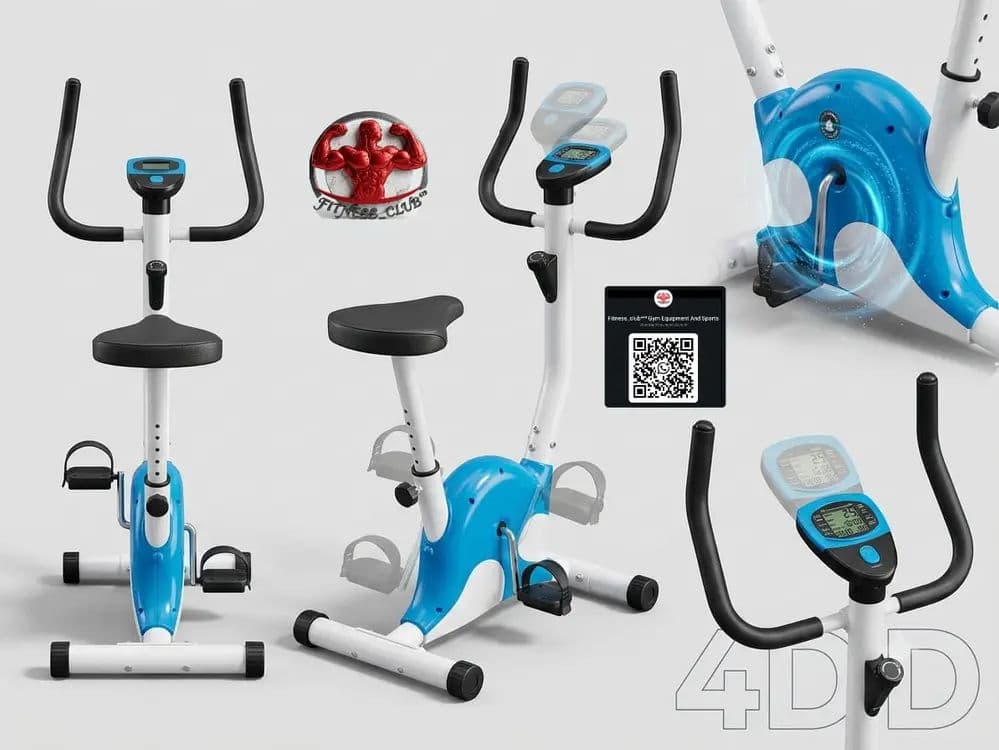 Exercise Bike Training Bicyole Cardio Workout for Home - Blue Fitness Sports Cycling — image 3